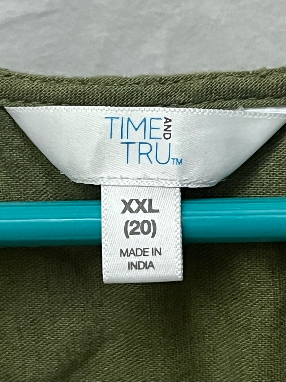 Time and Tru Olive Green Tank Dress with V-Neck - Picture 2 of 4